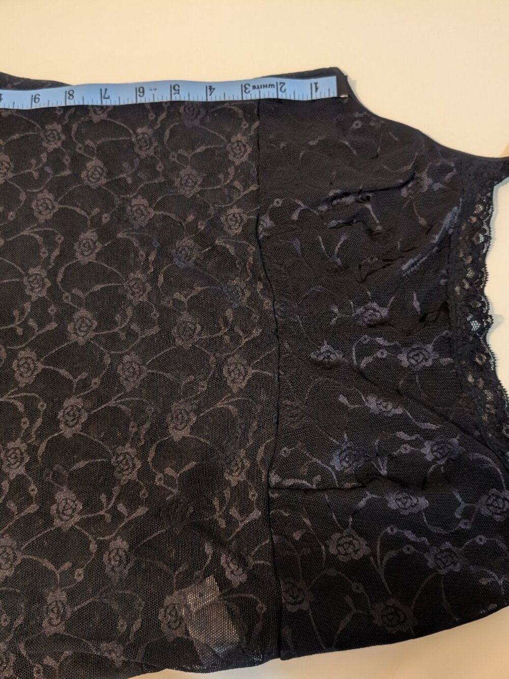 Womens vintage black lace camisole, size XLarge/42